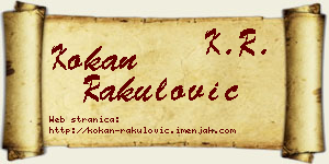 Kokan Rakulović vizit kartica